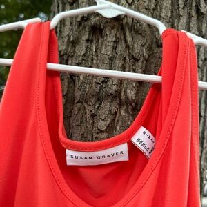 Susan Graver Bright Orangish-Red Tank Top